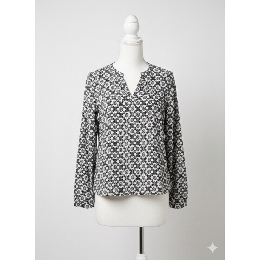 TORY BURCH Ikat Medalion Long Sleeve Blouse (D5)